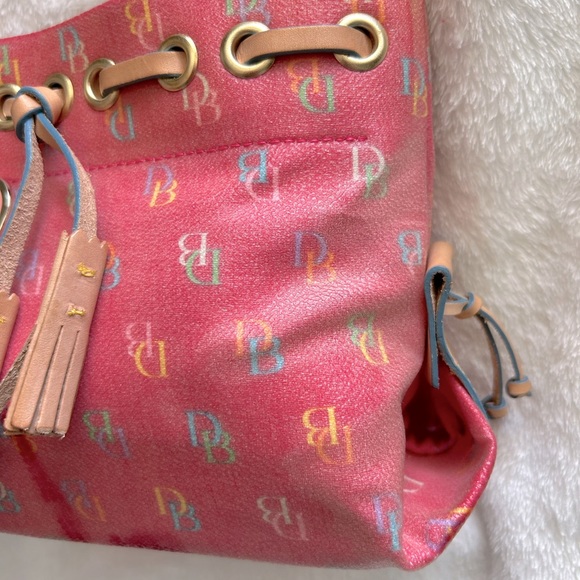 Dooney & Bourke Y2K vintage pink rainbow tiny tassel tote bag πππ - Picture 5 of 14